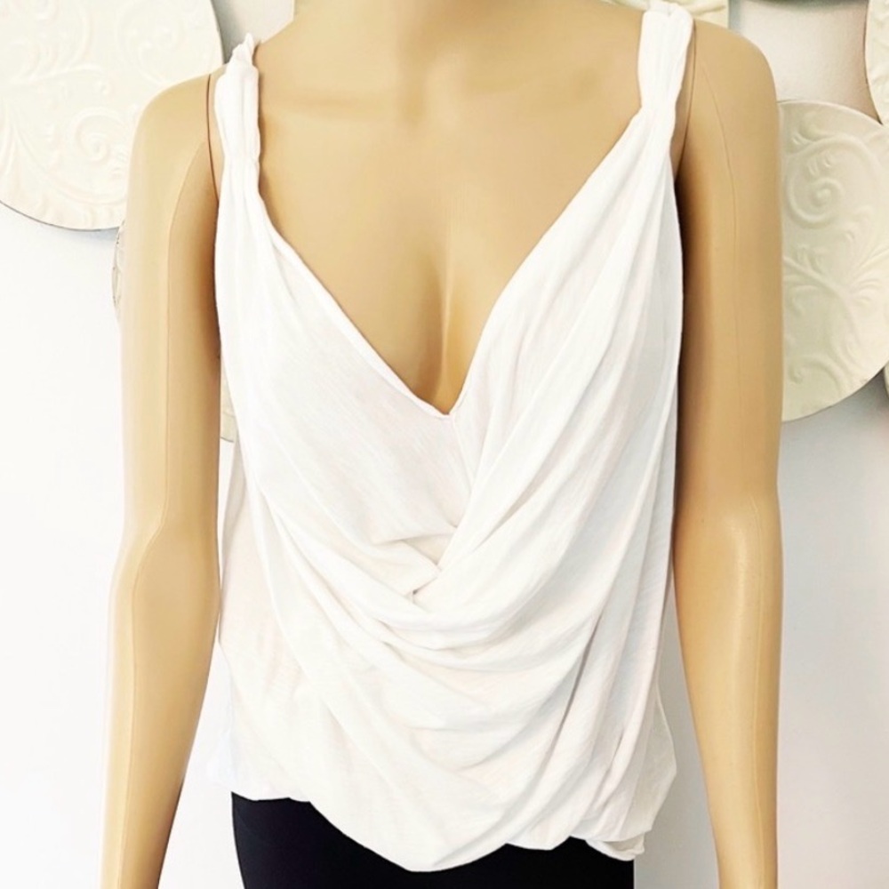 Fresh Laundry Cotton Draped Tank Top Medium